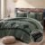 MaiRêve Embroidery Comforter Set, Boho Farmhouse Western Bedding Set, All Season Bed in A Bag Comforter Set with Sheets, Pillowcases & Shams, Olive Green King 7 Pieces