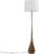 Globe Electric Novogratz x Globe Harrington 65″ Floor Lamp, 2-Tone Faux Wood Base, White Fabric Shade, Socket Rotary Switch 67225