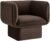 Modway Tate Performance Velvet Accent Chair in Chocolate Brown – Upholstered Club Chair – Modern Barrel Armchair – Comfy Reading Leisure Chair for Living Room, Bedroom, Office