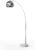 Teamson Home Arquer 68.1″ Arc Floor Lamp for Living Rooms, Home Offices, Dining Rooms, Bedrooms with Faux White Marble Base and Chrome Bell Shade