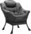 HollyHOME Lazy Chair with Armrest and Side Pocket, Comfy Accent Lounge Chair,Leisure Sofa Armchair for Living Room, Bedroom, Dorm, or Small Spaces, Oversized Reading Sofa Chair,Dark Grey