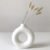 White Ceramic Vases for Pampas Grass,Water Drop Design Doughnut vase Modern Home Decor Minimalist Nordic Boho Ins Style (White Mini)