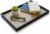 Solvane Wooden Serving Tray in Black – 15x11in Rectangular Ottoman & Coffee Table Tray, Decorative Wood Tray with PU Leather Base for Living Room, Kitchen, Bathroom & Vanity