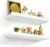 Love-KANKEI Floating Shelves Wall Mounted Set of 2, 17 Inch Rustic Wood Wall Shelves for Storage, Bedroom Living Room Bathroom Kitchen Office and More White