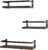 PHUNAYA Floating Shelves Rustic Wood Wall Mounted Shelf Practical Metal Fence Design Ideal for Bedroom, Bathroom, Kitchen Set of 3(Brown)