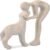 Abstract Resin Hand-Painted Sculpture of Person and Dog Bonding – Head-to-Head Intimate Figurine Decoration for Office、Living Room、Bedroom、Home， Memory Gifts for Pet Lovers (Sandstone)