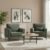 Oversized Armchair Set of 2 with Metal Legs,Comfy Chenille Accent Chair and a Half,Modern Century Single Sofa Extra Large Reading Club Chair for Living Room,Bedroom,Apartment,Green