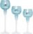 Hosley Elevate Ambiance with Set of 3 Crackle Blue Glass Tealight Holders 12 Inch, 10 Inch, 9 Inch Stylish Home Decor for Unique Candle Displays