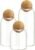 AEFPOYMXU 3 Pcs Glass Jars with Cork Ball Lid Set Kitchen Food Terrarium Airtight Clear Storage Canisters with Wooden Lids for Cookie Candy Coffee Bean Spice Sugar Rice