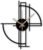 Modern Geometric Metal Wall Clock, Minimalist Black Steel Design, Silent Non-Ticking Mechanism, Unique Contemporary Home Decor, Large Decorative Wall Art for Living Room, Office or Bedroom
