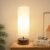 Touch Table Lamp, 3-Way Dimmable Modern Minimalist Accent Bedside Lamp with Cylinder Fabric Shade, Night Light Nightstand Desk Lamp for Bedroom Living Room Kitchen, 9W LED Bulb Included