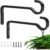 saffruff Heavy Duty Plant Hooks for Wall: 6-Inch 2 Pack Plant Hangers Outdoor, Hold 35lb, Bird Feeder Hanger for Outside, Iron Planter Brackets for Hanging Baskets, Wind Chime, Lantern, Metal – Black