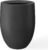 Kante 21.7″ H x 16.9″ W Large Concrete Planter, Tall Tapered Plant Pot with Drainage Hole & Rubber Plug – Deep Black Handmade Cement Container for Indoor Outdoor, Patio, Corner Statement Piece