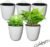 5 pack Lazy flower pots Water hanging plants Pot/Self Watering Planter,Succulent plants and small flower pots Plants Pots Indoor out Wall Hang Flowerpot Window Boxes With 5 hooks Silver (white)