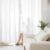 HOMEIDEAS Non-See-Through White Privacy Sheer Curtains 52 X 84 Inches Long 2 Panels Sheer Curtains Light Filtering Window Curtains Drapes for Bedroom Living Room