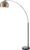Teamson Home Arquer 68.1″ Arc Floor Lamp for Living Rooms, Home Offices, Dining Rooms, Bedrooms with Faux Black Marble Base and Antique Brass Bell Shade