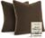 2 Pack Velvet Decorative Throw Pillow Covers, 20″x20″, Brown and Camel, Solid, Modern, Contrast Piping, Indoor Use, Bedroom & Living Room