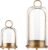 5″ & 4″ Wide Versatile Metal Candle Holder with Handmade Sturdy Glass Dome in Brass for Pillar Candle & Plants, 5.1″ xH11.8 4″ xH7.5, Industrial, Farmhouse, Shabby Chic. (2, Brass, Large & Small)