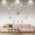 Large DIY 3D Frameless Silver Wall Clock – Oversized Modern Decor for Living Room, Stylish Metallic Design, Perfect for Home and Office