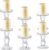 Okllen Set of 6 Glass Candle Holders, Clear Pillar Taper Candlestick Crystal Tealight Candle Holder Stand for Dinner Table, Wedding Centerpieces, Living Room, Home Decor