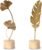 Two-Piece Luxury Nordic Metal Leaf Sculptures – Elegant Gold Ginkgo & Palm Leaf Art Décor, Modern Minimalist Metal Craft for Living Room, Entryway, Wine Cabinet, Home & Office Decoration
