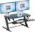 36″ Wide Standing Desk Converter – Sit-to-Stand Workstation for Dual Monitors, Height Adjustable Up to 17.3″ with Large Keyboard Tray – Black