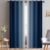 Yakamok Blue and Greyish White Ombre Curtains, Room Darkening Gradient Color Curtains for Bedroom, Light Blocking Thermal Insulated Window Drapes for Living Room(2 Panels, 52×84 Inch)