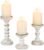 Candeldo Wood Candle Holders for Pillar: Rustic Candles Holder Set of 3 Tall Table Centerpiece Shabby Chic Decor Wooden White Farmhouse Decorations for Fireplace Mantle