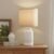 LALISU Ceramic Table Lamp,18.8″ Table Lamps 3-Way Dimmable Nightstand Lamps Rustic Farmhouse Table Lamp for Bedroom, Living Room, Dining, Office (White)