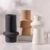 Modern Ceramic Vase Set of 3, 8 inch Simple Geometric Lines Vase for Pampas Grass Dried Fresh Flowers, Home Decor, Bedroom, Living Room, Bookshelf Decoration, Neutral Minimalist Nordic Style