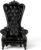 Master Series Throne Chair, Ornate Tufted Chair with Vegan Leather Cushions, Glass Buttons & Victorian Carvings, Solid Eucalyptus Frame, Statement Furniture