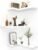 NATURE’S SOURCE Floating Corner Shelves with Invisible Brackets Set of 3, Corner Shelves Wall Mounted, for Home Bedroom Bathroom Kitchen Living Room Office- 16.1″ x 11.5″ (Pure White)