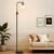 【Upgraded】Dimmable Floor Lamp for Living Room with Glass Shade, Black Modern Industrial Floor Lamp with 900LM LED Bulb Included, Bright Standing Tall Lamp for Bedroom, Office, Reading Room, Corner