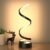 NUÜR Classic Spiral LED Table Lamp Black, Dimmable Metallic Bedside Lamp with Touch Controller, 3 Colour Temperature, 15.8 Inch Height, Contemporary, Decorative Lamp for Home, Living Room & Office