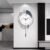 Dankeit Wall Clock, Silent Non-Ticking Quality Quartz Battery Operated with Pendulum, Large Wall Clock for Living Room Kitchen Home Bathroom Bedroom Wall Decor, 13×21.65inch(Black)