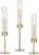 Hewory Gold Hurricane Candle Holders: Brass Candlestick Holders Set of 3 Tall Taper Candle Holders for Candlesticks Candle Sticks Holder Decor for Table Centerpiece Wedding Party Christmas Decorations