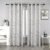 Taisier Home Silver Foil Print Linen Textured Curtains Geometric Marble Pattern Design Curtains for Living Room Light Filtering Window Treatment 2 Panels 84″ L,Beige and Silver Print