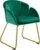 Yaheetech Flower Velvet Vanity Chair, Modern Side Chair Armchair with Golden Metal Legs for Living Room/Dressing Room/Bedroom/Home Office/Kitchen, Green