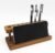 Wooden Pen Holder for Desk, Solid Walnut Pencil Stand Pen Displays with 9 Slots and Cell Phone Holder, Aesthetic Pens Organizer for Minimalist Office Desk Decor