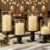 NITIME 4Pcs Hurricane Candle Holder for Pillar Candles, Black Candle Holders with Clear Glass Sleeve for Table Centerpieces,Pillar Candle Holders for Home Decor, Wedding, Holiday and Party Decor