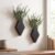 Chunful 2 Pcs Wooden Wall Planter Decor Hanging Fake Plants Greenery Flowers Holder Vase Boxes for Wall Bohemian Farmhouse Room Kitchen Office Indoor Decoration(Black,7.1 x 4.7 x 1.2 Inches)