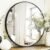 Sunniry Black Round Mirror, Round Mirror 24 inch, Black Circle Mirrors Matte Metal Frame, Wall Mounted Mirrors for Living Room, Bathroom, Wall, Entryway.
