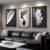 Large Framed Modern Wall Art for Living Room, 3 Piece Black and White Abstract Contemporary Pictures Artwork Decor, Geometric Luxury Bright Style Prints Paintings for Hallway and Office 24×36 Inch