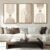 BINCUE Neutral Abstract Wall Art Beige Large Wall Decor Boho Mid Century Modern Artwork Art Print for Living Room Bedroom Office 24″x36″ Set of 3 Gift