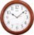 Seiko Wall Clock Quiet Sweep Second Hand Dark Brown Solid Oak Case