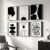 Framed Boho Black and White Abstract Wall Art, Set of 6 Modern Canvas Prints Paintings Artwork for Walls, Minimalist Geometric Pictures for Living Room Bedroom Office Bathroom Wall Decor 11×14 Inch