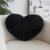 Heart Pillow, Soft Heart Shaped Pillow with Room Decorative Throw Pillows for Bed Couch Chair Sofa, Heart Shaped Cute Throw Pillow Cushion for Bedroom Living Room (Black, Mini 12.9″ x 9.8″)