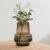 Relexome Amber Glass Vase Bud Flower Vase with Modern Design, Brown Wide Mouth Decorative Vase Gift for Home Decor, Living Room, Dining Table, Entryway, Shelf, Wedding, Office, 7.3 Inch (Amber)