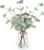 Bessol Artificial Eucalyptus Stems in Glass Vase with Faux Water, 13.5″ Fake Plants for Home Decor, Coffee Table Centerpieces, Office, Bathroom & Farmhouse Weddings – Faux Greenery Plants Decorations