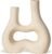 Modern Double Neck Hollow Vase, Minimalist Nordic Resin Sculpture for Home Decor, Boho Wabi-Sabi Vase for Living Room Bedroom Office Table Centerpiece (Ivory)